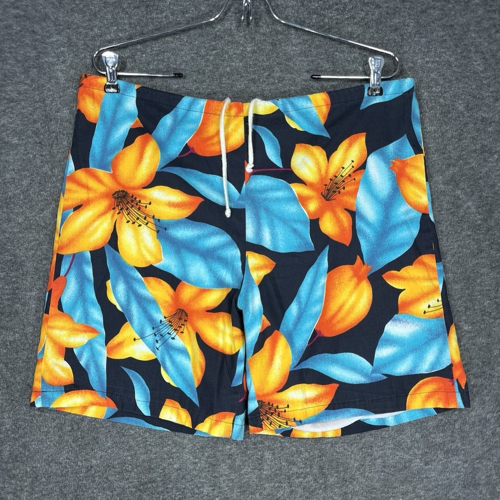 Vintage 80s Surf Line Hawaii Original JAMS Shorts Mens M Floral Swim Board USA